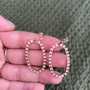 Kendra Scott Elle open frame crystal drop earrings in gold